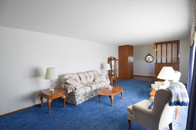 13946 151st St NE, Thief River Falls, MN 56701 - living room with carpet floors and a textured ceiling