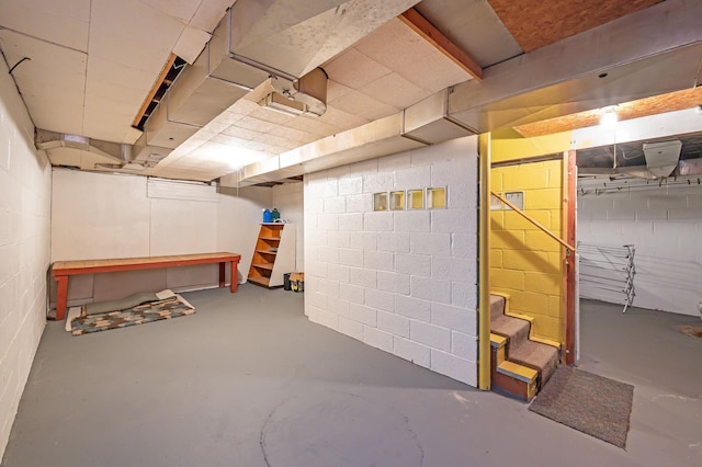 1202 Webster St, Fairmont, MN 56031 - unfinished basement with concrete block wall