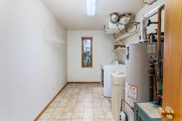 202 6th St NE, Montgomery, MN 56069 - washroom with washing machine and clothes dryer, gas water heater, and baseboards