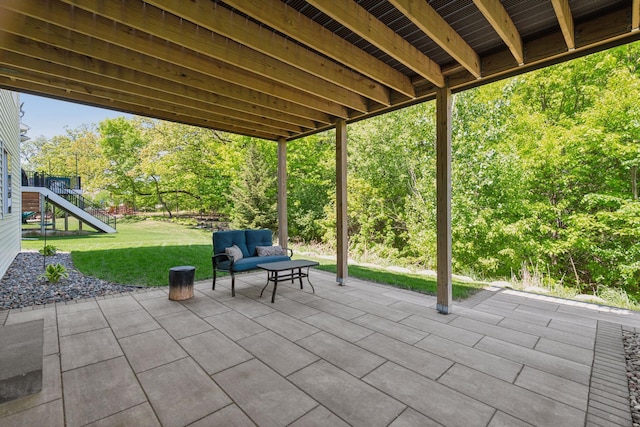 9222 Bridle Way, Victoria, MN 55386 - view of patio with an outdoor hangout area and a playground