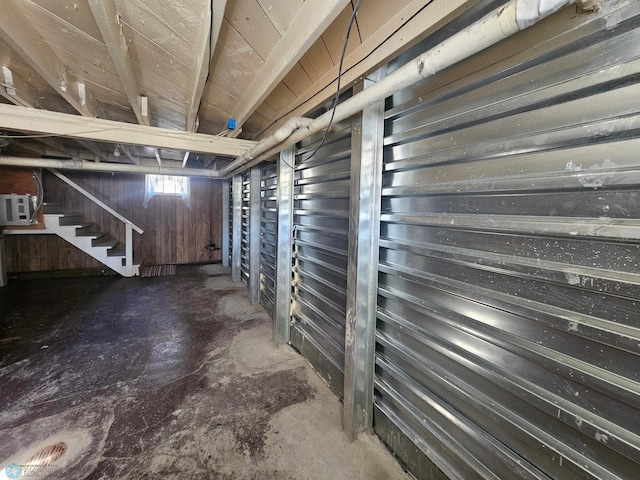 below grade area with stairway