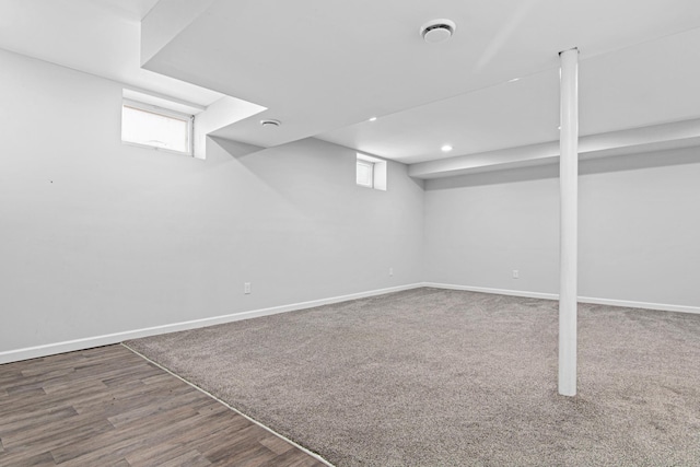 12420 Chippewa Ln, Burnsville, MN 55337 - basement with baseboards, wood finished floors, and recessed lighting