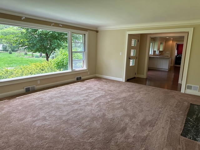 6617 Normandale Rd, Edina, MN 55435 - empty room featuring carpet floors, crown molding, and baseboards