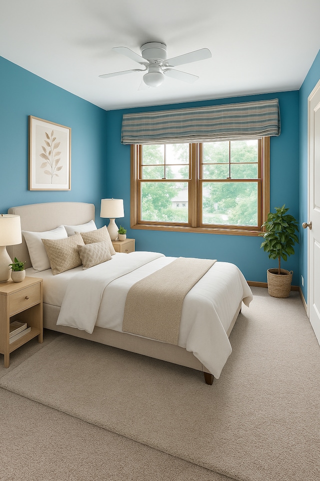 6617 Normandale Rd, Edina, MN 55435 - bedroom featuring a ceiling fan, carpet, and baseboards
