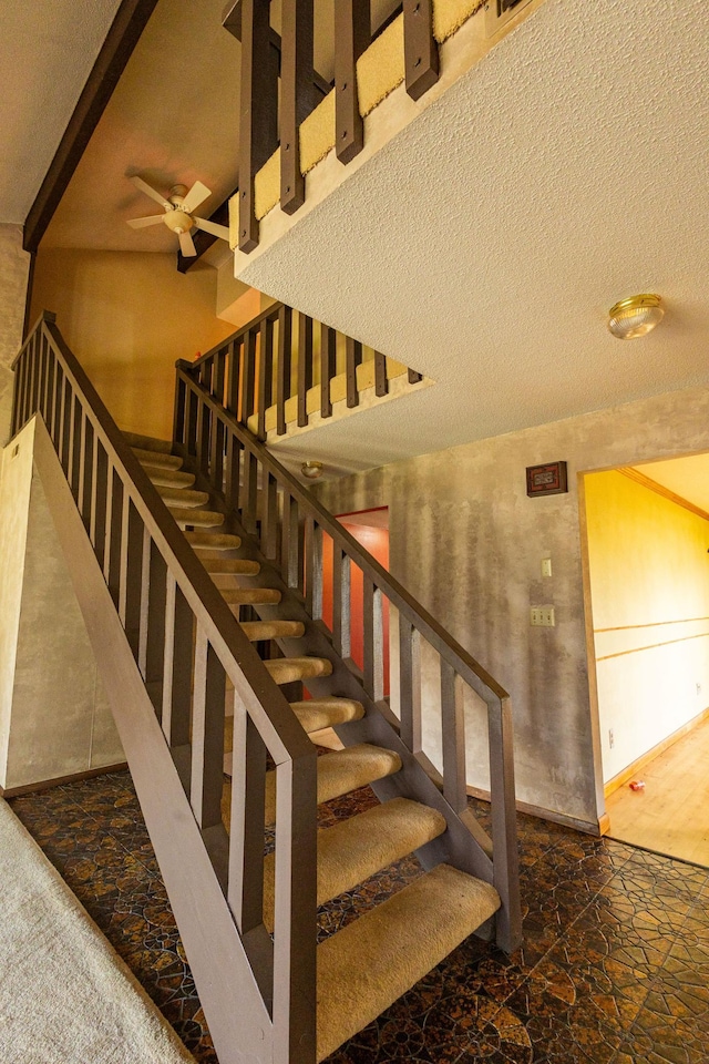 500 Lincoln St, Adams, MN 55909 - stairs with ceiling fan