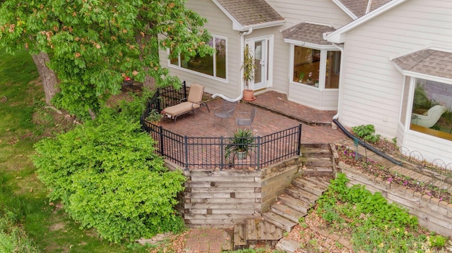 6 Shore Rd, North Oaks, MN 55127 - view of patio featuring a wooden deck and french doors