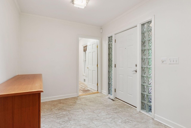 6 Shore Rd, North Oaks, MN 55127 - foyer featuring crown molding, baseboards, and light stone finish floors