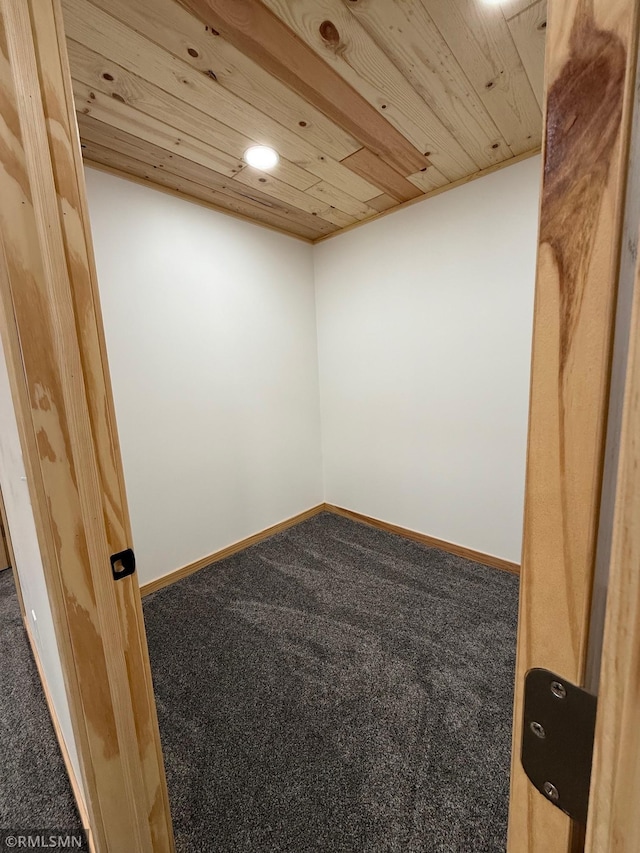 1616 130th Ave, Erin Prairie Twp, WI 54017 - carpeted spare room featuring wooden ceiling, recessed lighting, and baseboards