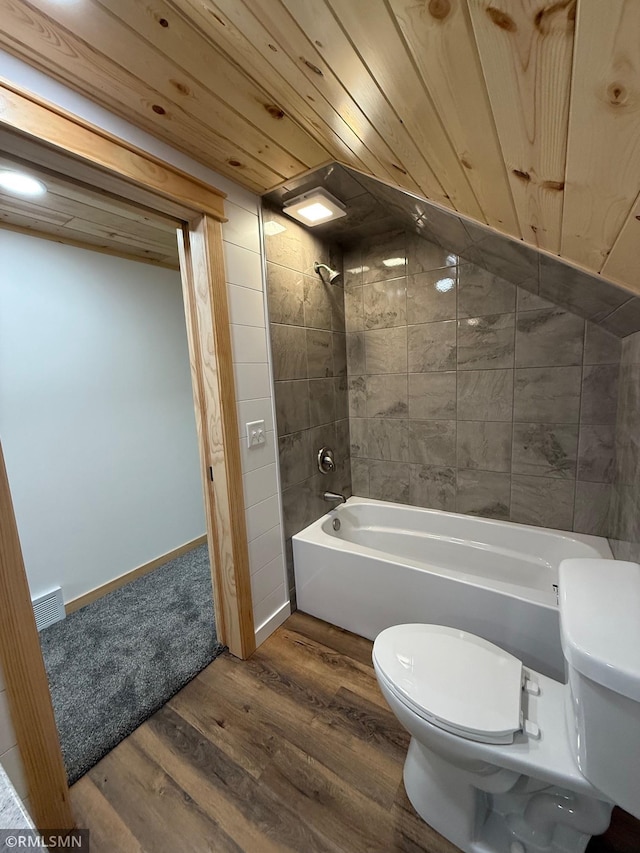 1616 130th Ave, Erin Prairie Twp, WI 54017 - full bath featuring toilet, shower / bath combination, and wood finished floors