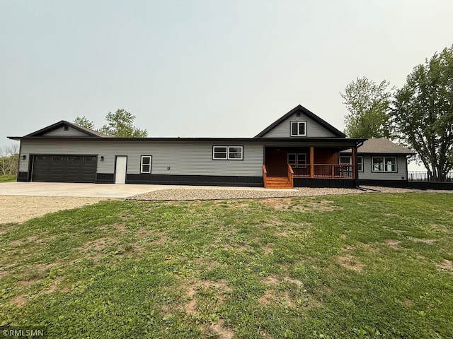 1616 130th Ave, Erin Prairie Twp, WI 54017 - ranch-style home featuring a porch, an attached garage, a front yard, and driveway