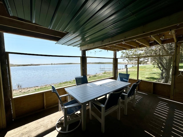 13739 429th Ave, Webster, SD 57274 - sunroom / solarium featuring a water view and outdoor dining area