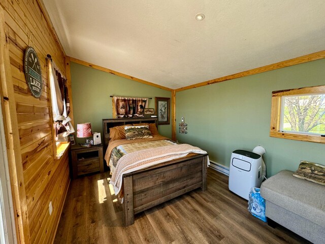 13739 429th Ave, Webster, SD 57274 - bedroom with lofted ceiling and wood finished floors