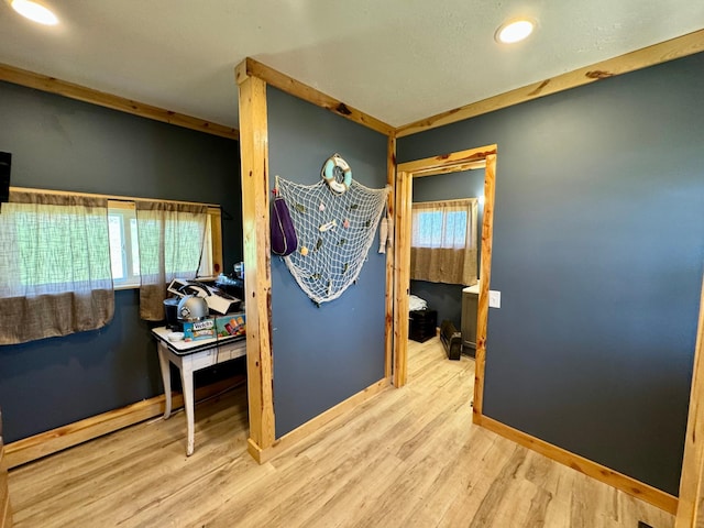 13739 429th Ave, Webster, SD 57274 - hallway featuring wood finished floors, baseboards, and recessed lighting