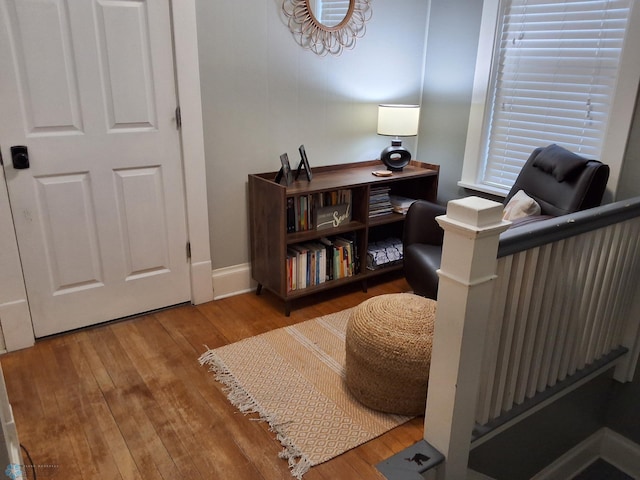 living area featuring wood-type flooring