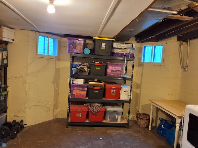 view of storage area