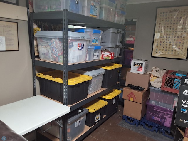 view of storage area