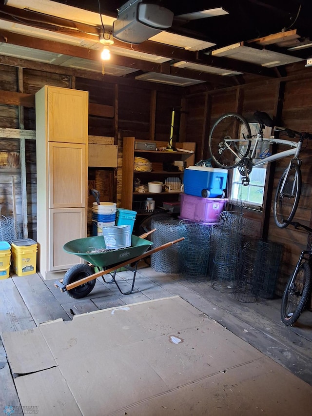 storage room with a garage