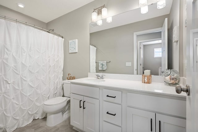 819 Roselyn Dr, Victoria, MN 55386 - full bath featuring toilet, vanity, and a shower with shower curtain