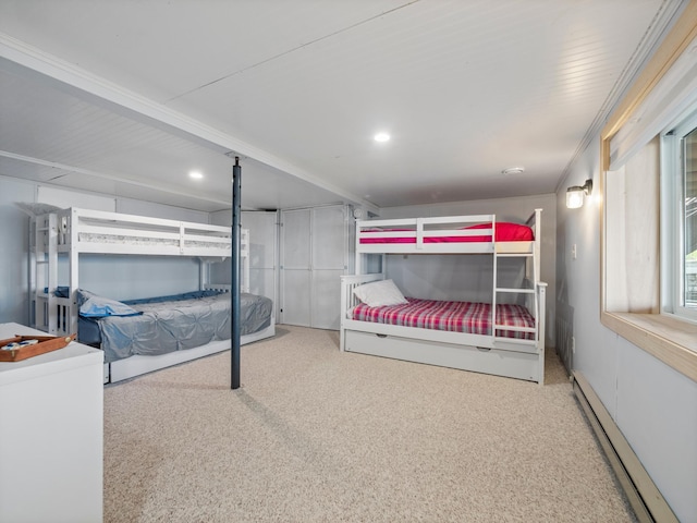 28604 Shore Dr, Starbuck, MN 56381 - bedroom with a baseboard heating unit and recessed lighting