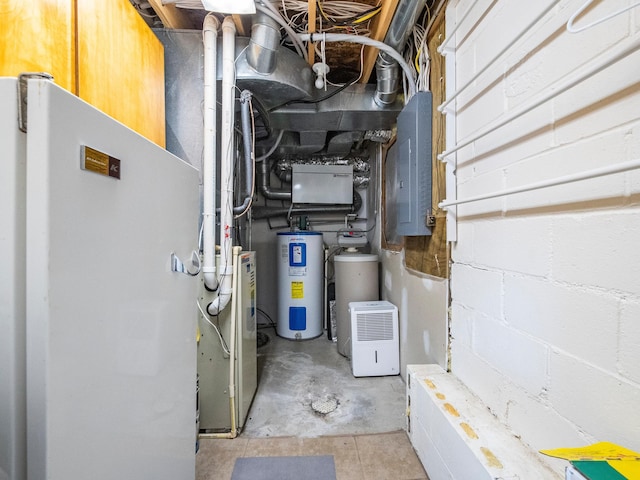 28604 Shore Dr, Starbuck, MN 56381 - utility room with water heater and electric panel