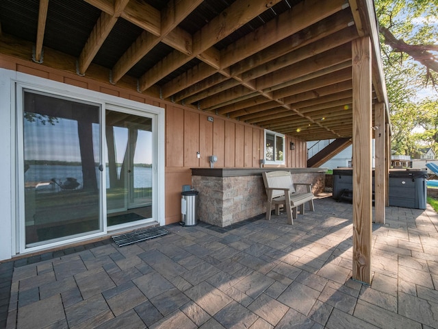 28604 Shore Dr, Starbuck, MN 56381 - view of patio with a hot tub