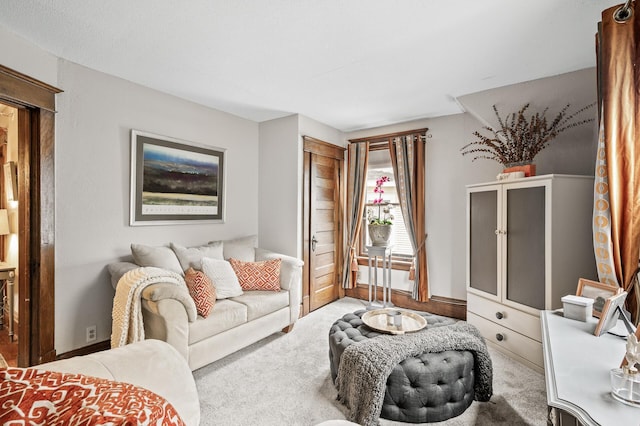 living room with carpet flooring