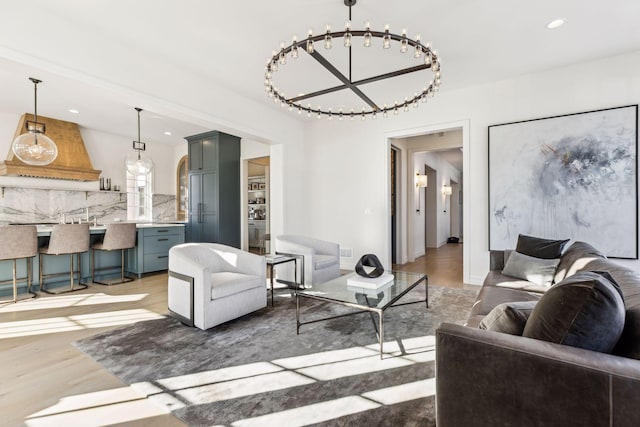 1301 Mount Curve Ave, Minneapolis, MN 55403 - living room featuring recessed lighting and light wood-style flooring