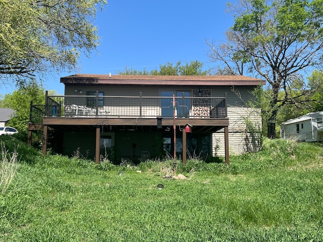 34373 State Highway 7, Foster Twp, MN 56225 - rear view of house with a deck