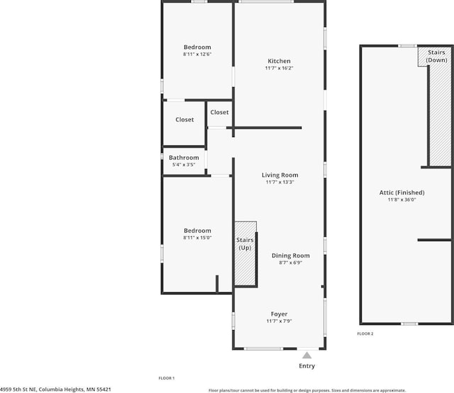 4959 5th St NE, Columbia Heights, MN 55421 - floor plan / room layout