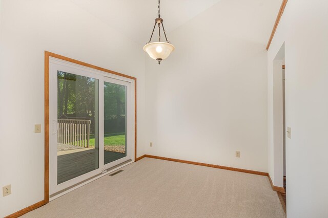 12761 Ethelton Way, Apple Valley, MN 55124 - spare room with healthy amount of natural light, carpet flooring, baseboards, and vaulted ceiling
