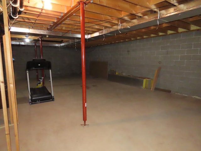 47375 Gone Golfin, Garrison, MN 56450 - unfinished below grade area featuring concrete block wall