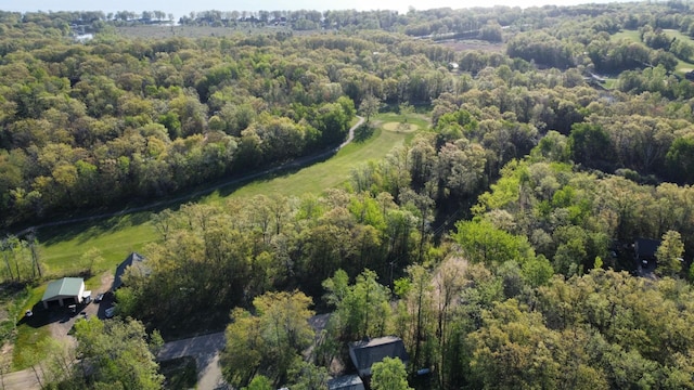 47375 Gone Golfin, Garrison, MN 56450 - aerial view of property and surrounding area featuring a heavily wooded area