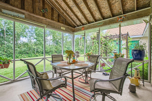 18046 Zodiac St NE, Columbus, MN 55025 - sunroom / solarium with vaulted ceiling and outdoor dining space