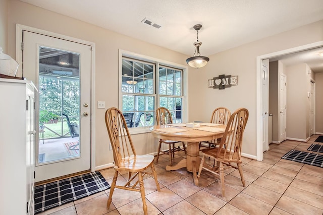 18046 Zodiac St NE, Columbus, MN 55025 - dining space featuring plenty of natural light, light tile patterned floors, and baseboards