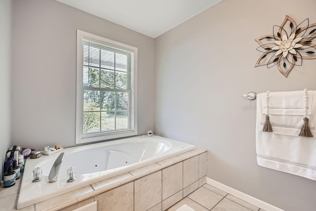 18046 Zodiac St NE, Columbus, MN 55025 - full bath with a tub with jets, tile patterned flooring, and baseboards