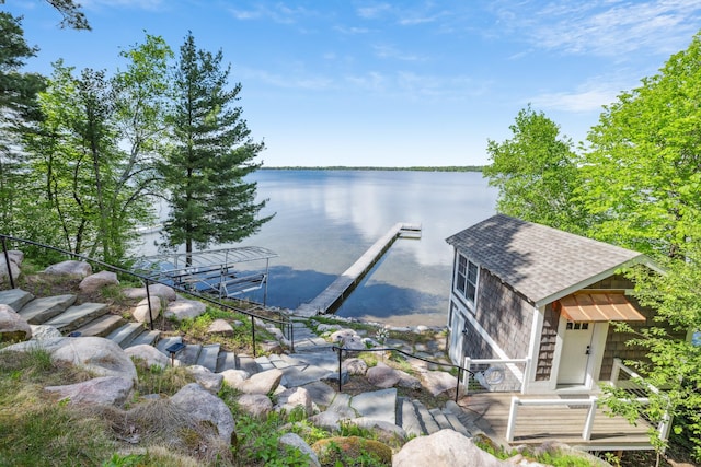 6024 Ojibwa Rd, Brainerd, MN 56401 - water view featuring a boat dock