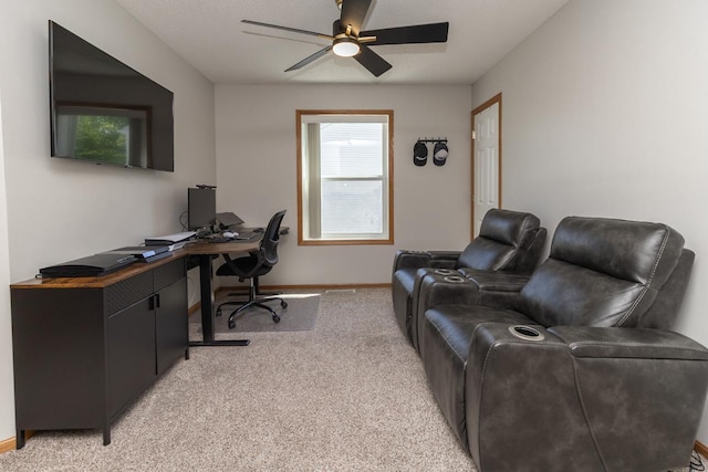 4132 Oakbrooke Curv, Eagan, MN 55122 - office with light colored carpet, baseboards, and ceiling fan