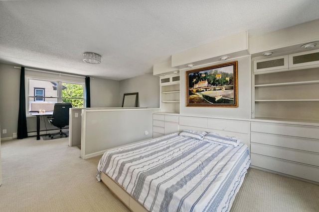 1460 36th St, Minneapolis, MN 55408 - bedroom with carpet flooring, a textured ceiling, baseboards, and an office area