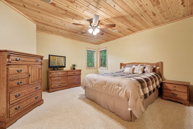 40335 Government Rd, Barry Twp, MN 55037 - carpeted bedroom featuring wooden ceiling, a ceiling fan, and crown molding