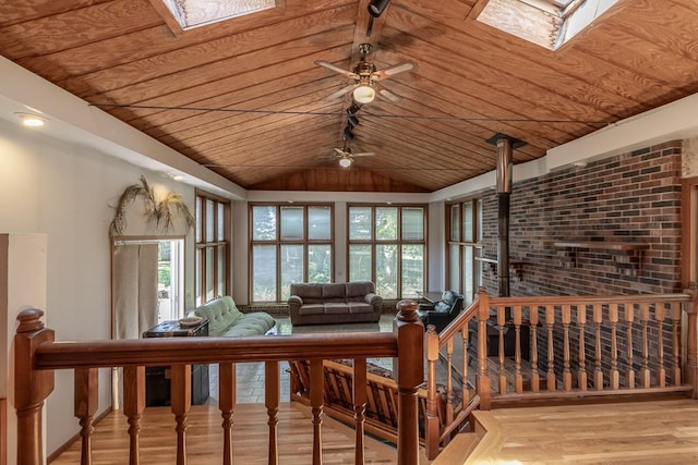 11197 608th Ave, Danville Twp, MN 56068 - sunroom / solarium featuring lofted ceiling and a skylight