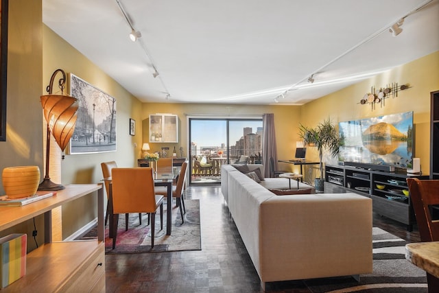 400 Groveland Ave Unit 1512, Minneapolis, MN 55403 - living area featuring rail lighting and wood finished floors