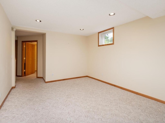 5705 Quinwood Ln N, Plymouth, MN 55442 - empty room featuring recessed lighting, light colored carpet, and baseboards