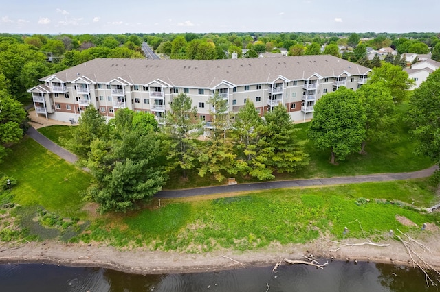 drone / aerial view of a nearby body of water