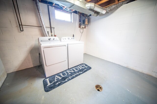 306 Hiawatha Dr E, Wabasha, MN 55981 - laundry room with washer and dryer and electric panel