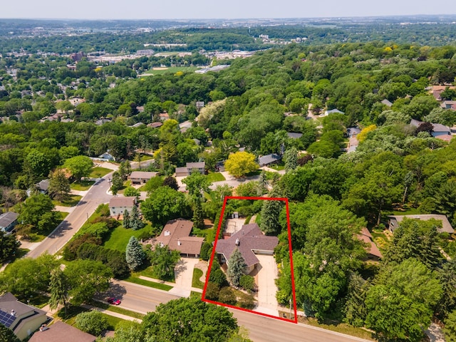1723 Teton Ln NE, Rochester, MN 55906 - aerial perspective of suburban area featuring property parcel outlined