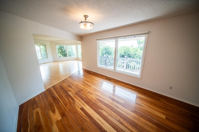 1723 Teton Ln NE, Rochester, MN 55906 - empty room featuring wood-type flooring, a chandelier, a textured ceiling, and baseboards