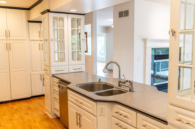 1723 Teton Ln NE, Rochester, MN 55906 - kitchen with a sink, stainless steel dishwasher, plenty of natural light, light wood-style floors, and recessed lighting