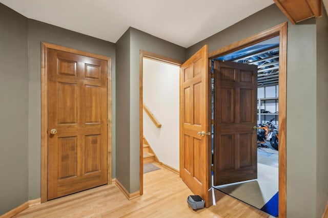 342 Soo Line Rd, Troy Twp, WI 54016 - foyer entrance with light wood-type flooring and baseboards