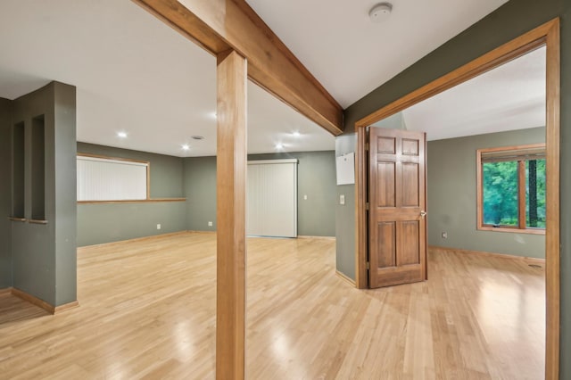 342 Soo Line Rd, Troy Twp, WI 54016 - empty room featuring a smoke detector, wood finished floors, and recessed lighting
