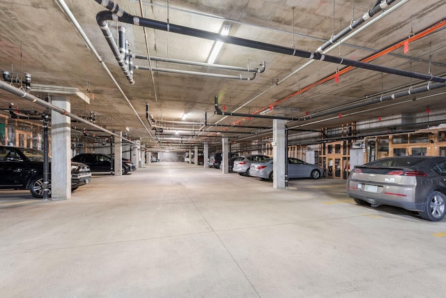 view of parking garage